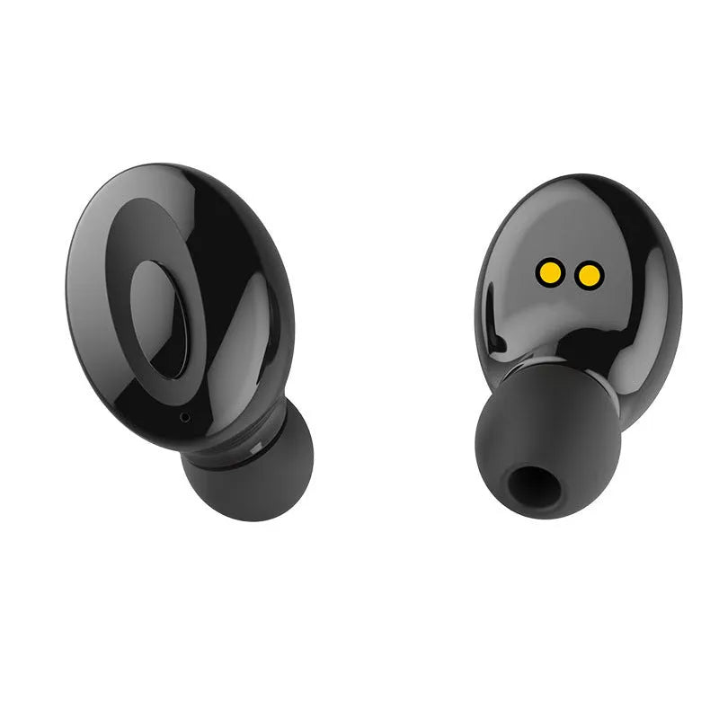 Black Bluetooth earphone with Bluetooth 5.0, 10 metre range, 120 hour standby, and NFC function
