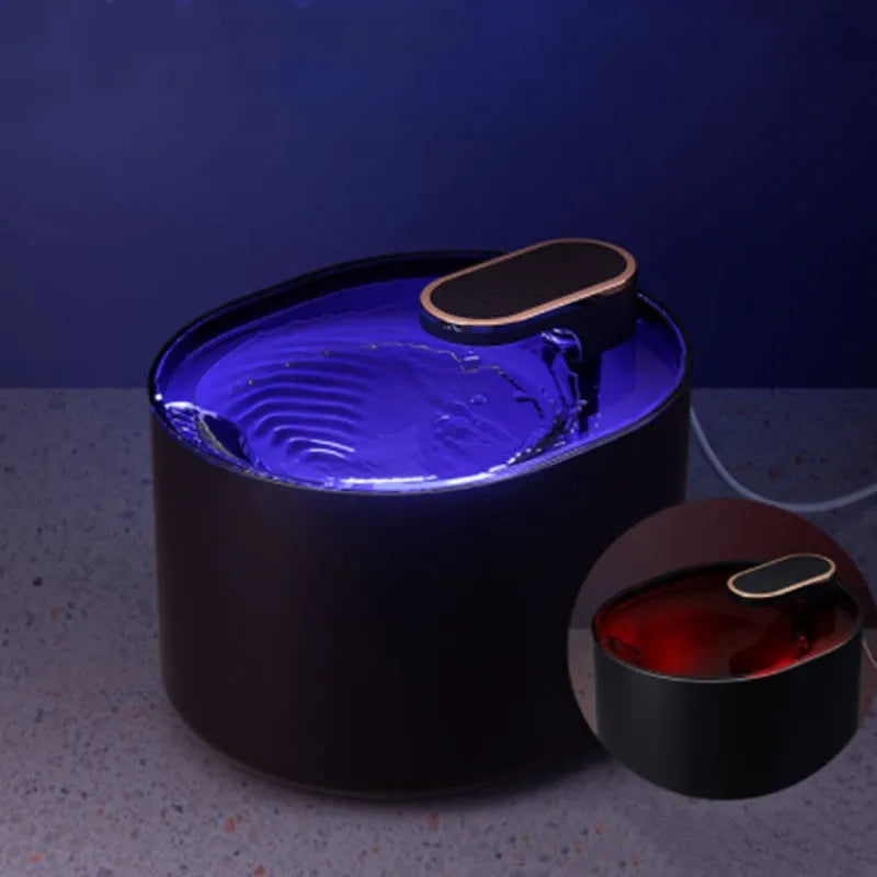 Automatic pet water fountain in Berlin blue or ore white with USB power and detachable filter