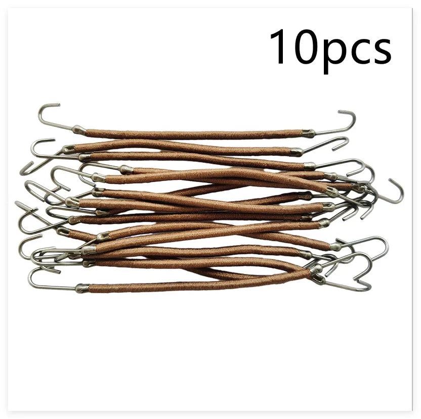 Double hook hair tool for wig making in black, dark brown, and light brown colours with hair hook accessory