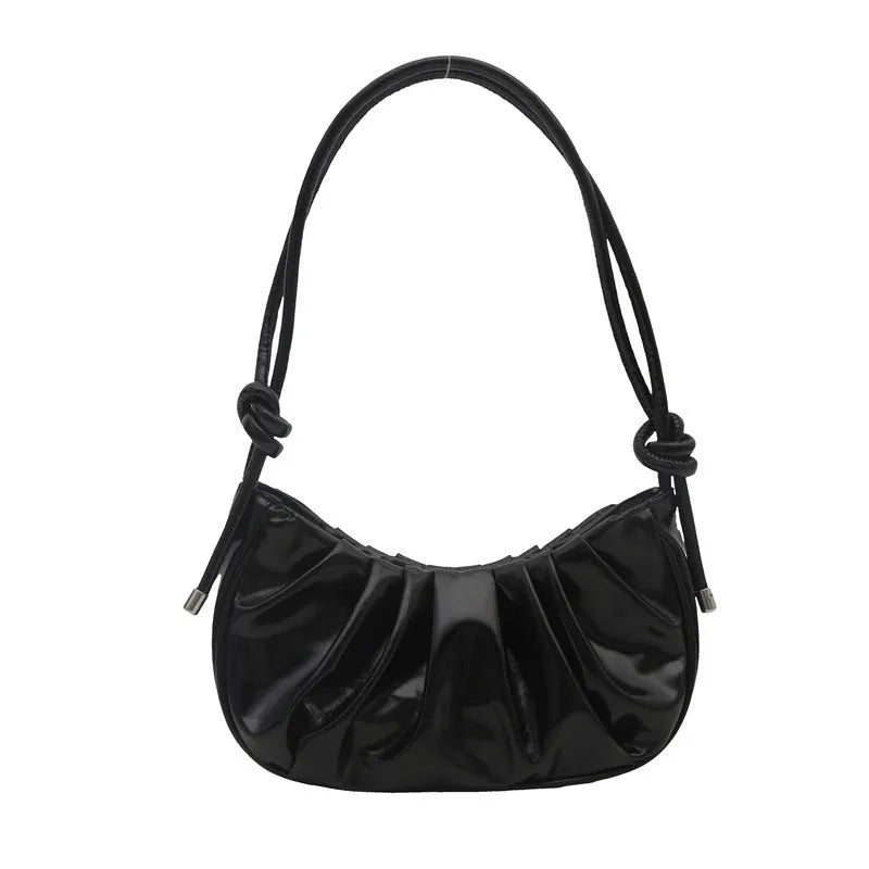 Korean style soft horizontal square messenger bag in black with file organiser interior