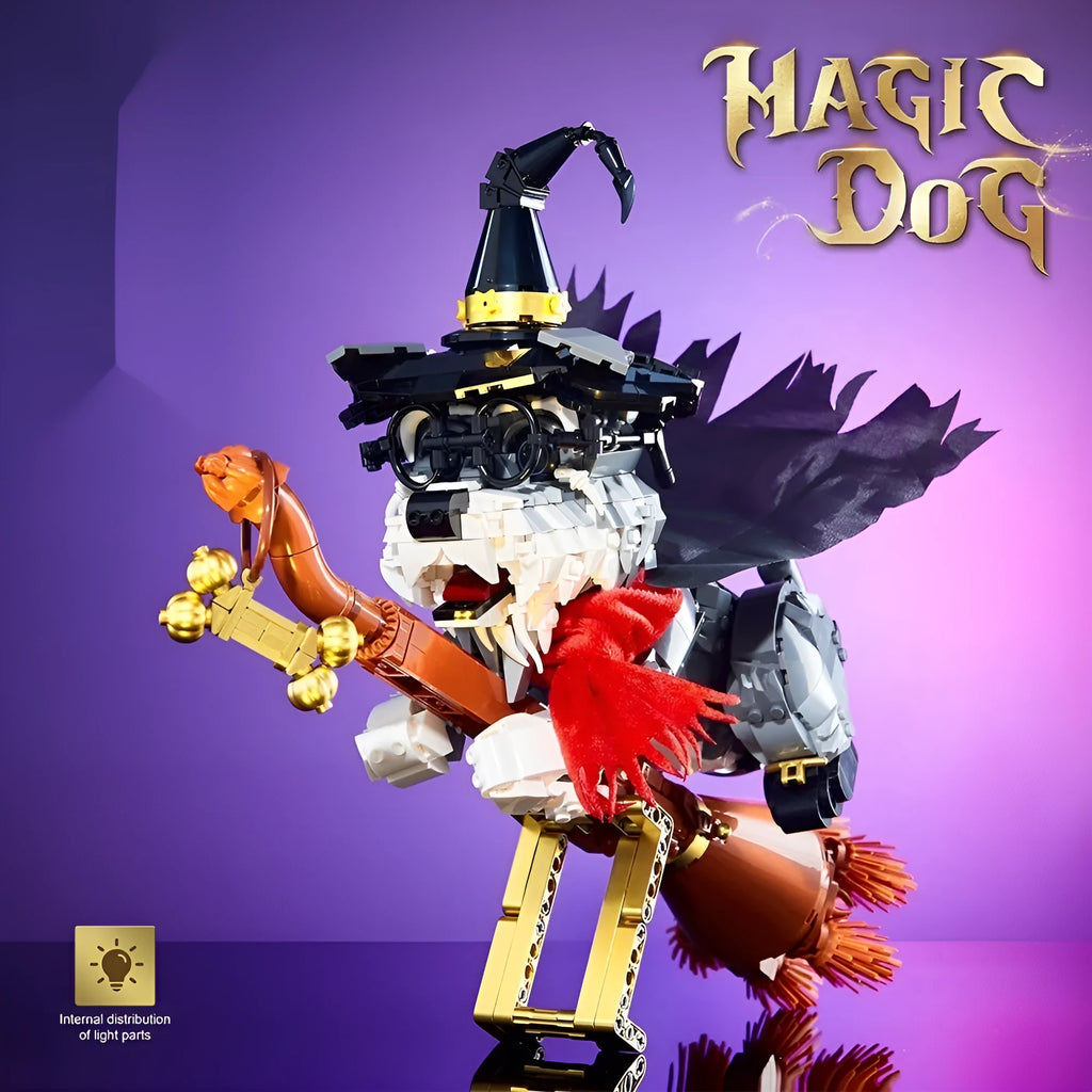 Magic Schnauzer building block model in black plastic for teenagers educational assembly toy