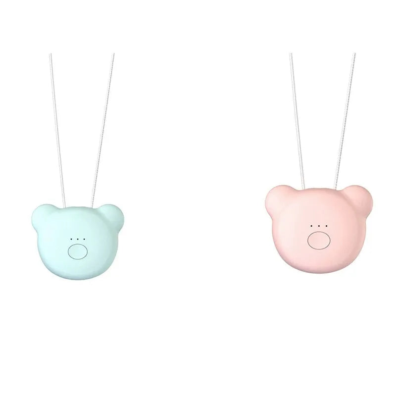 USB mini portable air purifier necklace in blue, grey, pink or white colours with charging cable