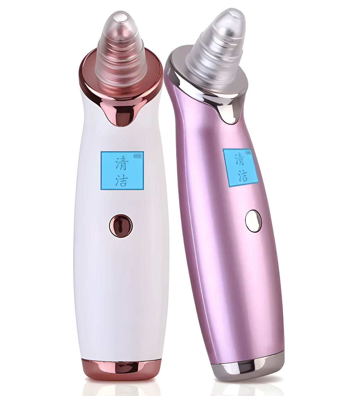 Blackhead instrument pore cleaner in ivory white with display, 53KPa suction, USB rechargeable