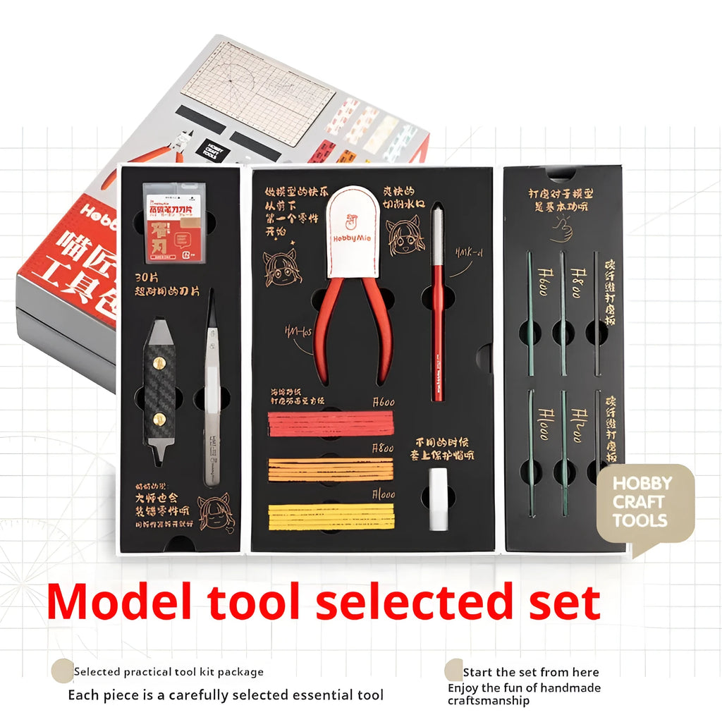 Meow Maker Model Tool Featured Set metal hand tools for crafts and DIY projects.