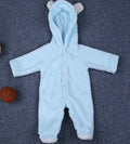 Unisex baby romper winter cotton blend pullover O-neck in brown for infant 0-12 months