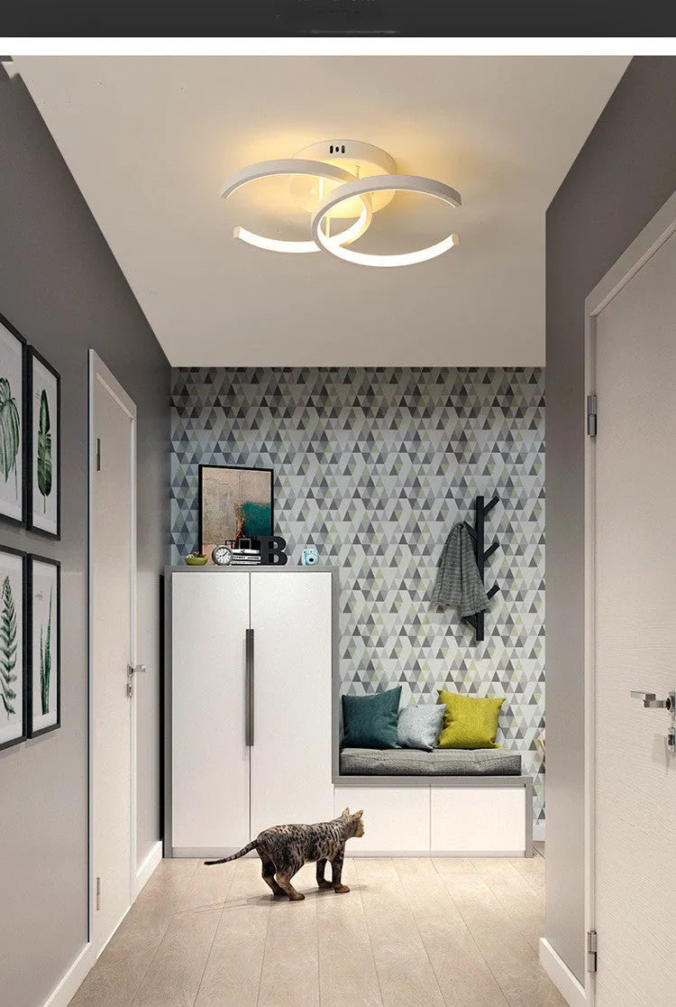 Commercial corridor aisle lights in black double semicircle or white double circle designs with remote control