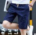 Men's cotton mid-waist summer shorts with lace-up closure in capri length