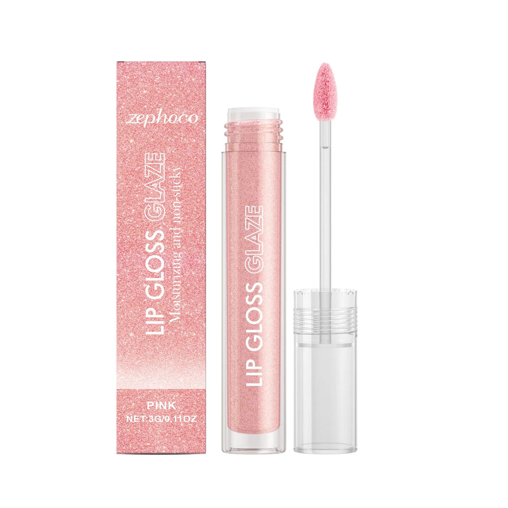 Moisturizing fine glitter lip gloss 3g tube with shea butter and vitamin E
