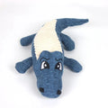 Plush squeaky dog chew toy, 29cm long, linen and PP cotton, blue red green