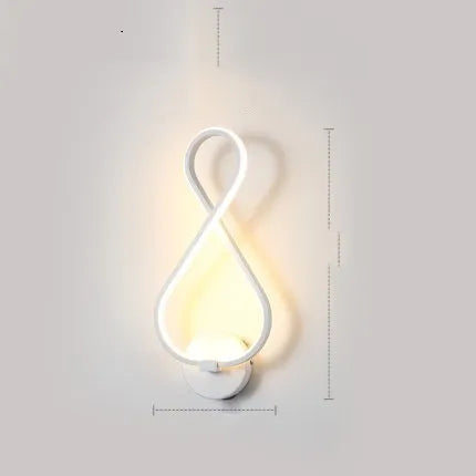 Nordic minimalist LED wall lamp with silicone shade in 8 black finish, bedside lighting, 220V button switch