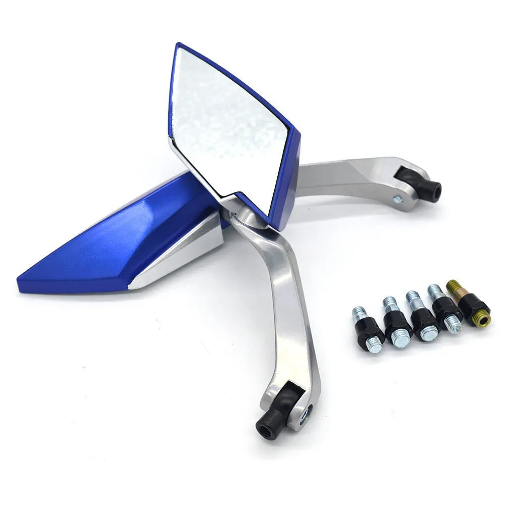 KOSO motorcycle rearview mirror with aluminium rod and plastic shell, 14cm long 5cm wide, colour options