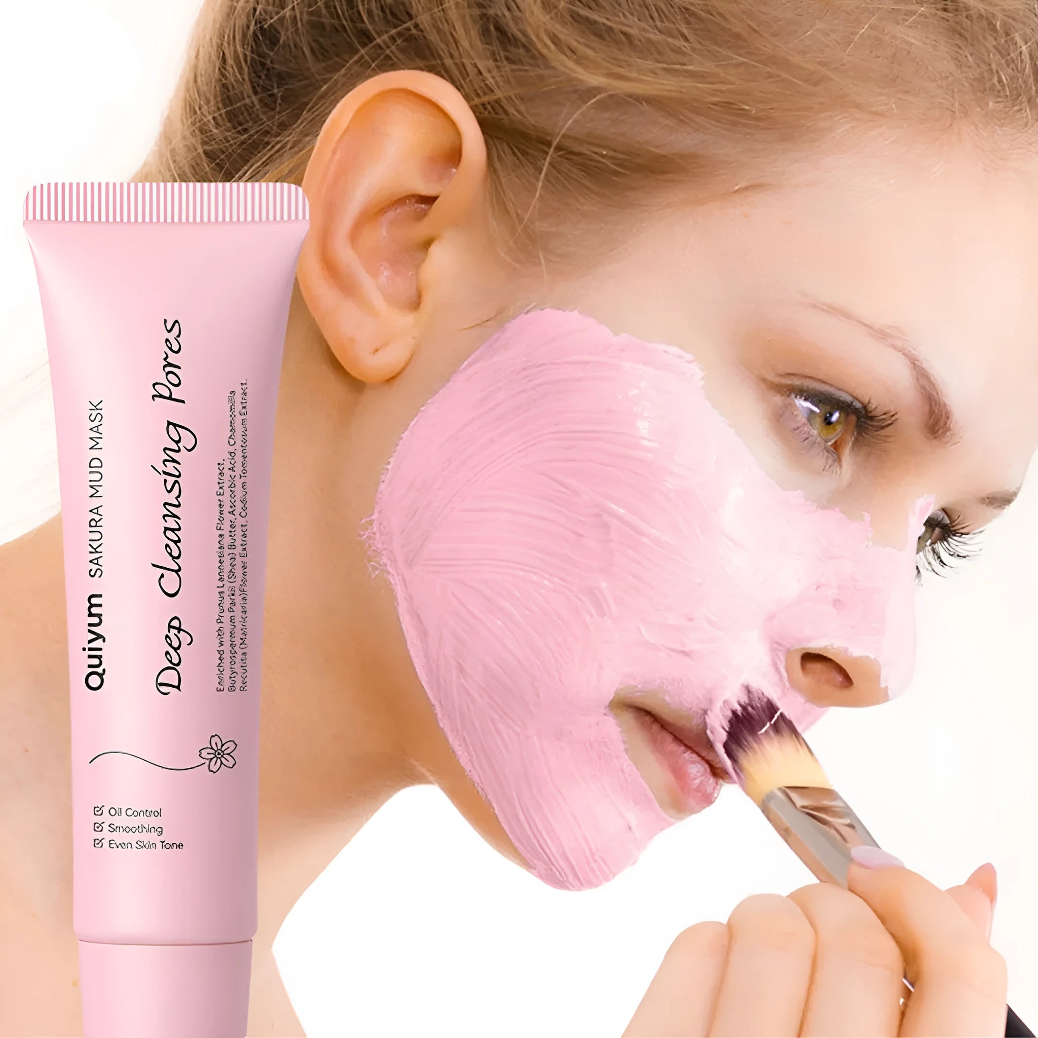 A single 30g sachet of cherry blossom mud facial mask.