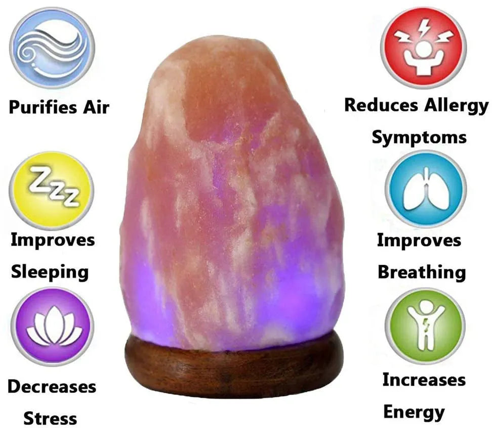 Crystal salt USB LED night lamp, 660 * 100mm, pink or white, colour changing or warm light