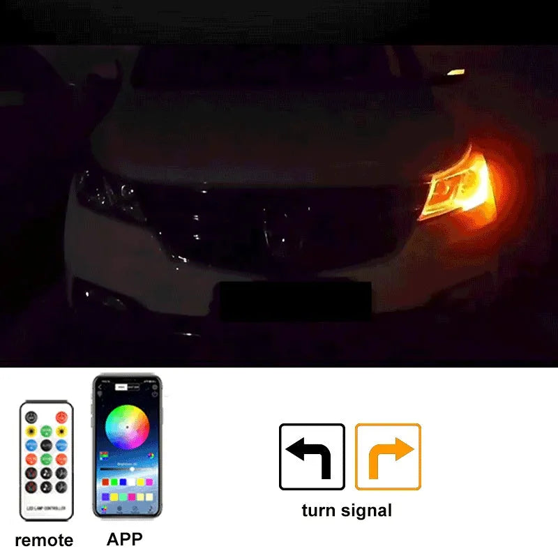 Flexible PVC LED light strip for car engine cover illumination in various colours.