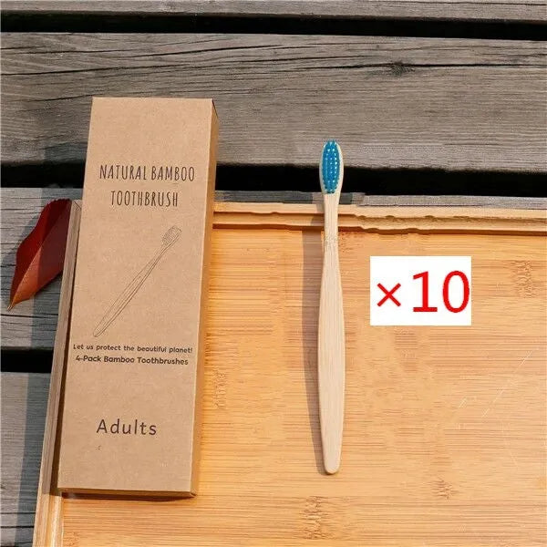 Eco friendly bamboo soft fibre toothbrush with biodegradable handle for adults