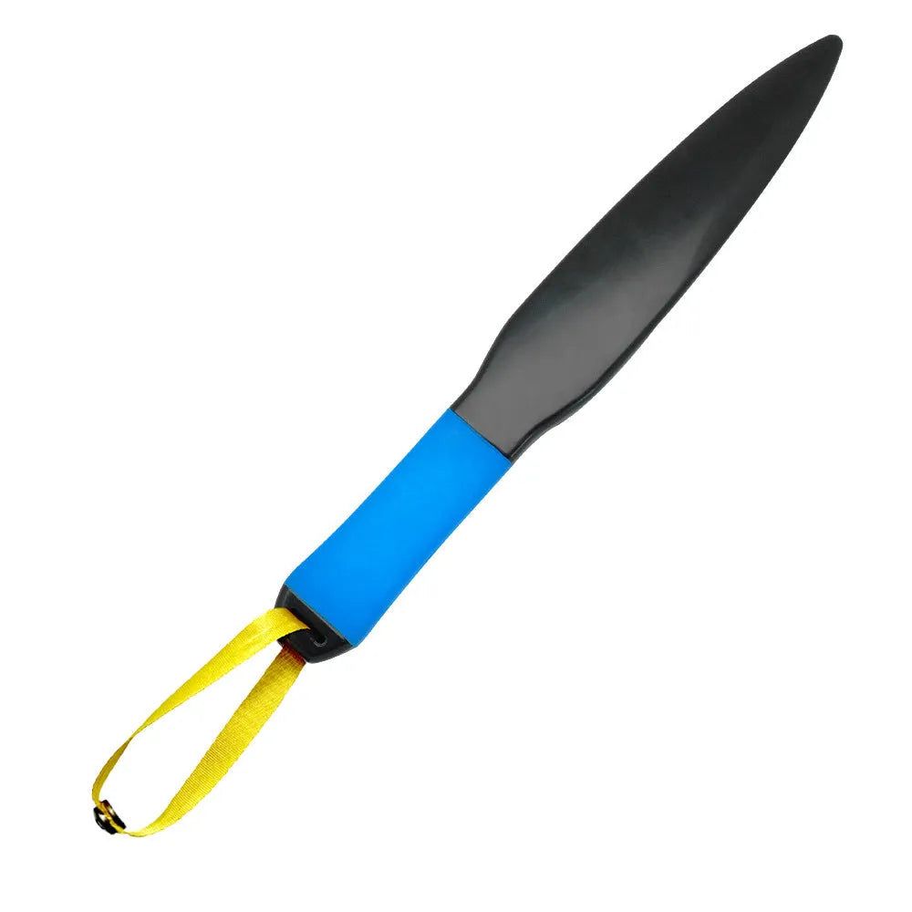 Blue-handled nylon dog break stick measuring 35 cm, shown with colour variants.