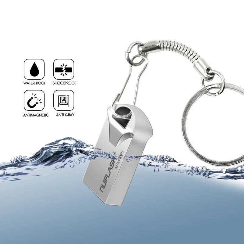 Mini USB flash drive in black and silver colours, 4GB to 128GB capacity, USB 2.0 compatible