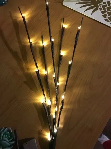 20LED twigs light string decoration with five branches, 75cm length, battery-operated, available in multiple colours
