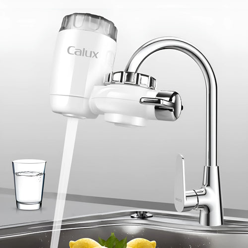 White ABS kitchen faucet front filter for indirect drinking water with simple filtration