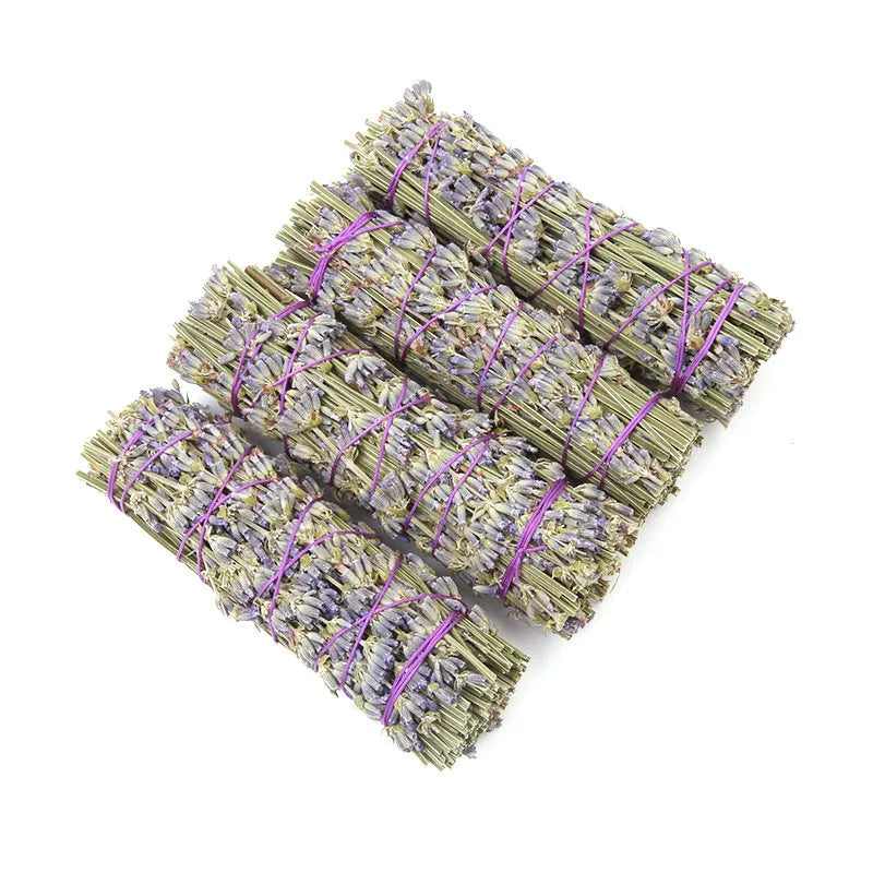 A 4-inch long lavender-scented dried flower aromatherapy stick for fresh air.