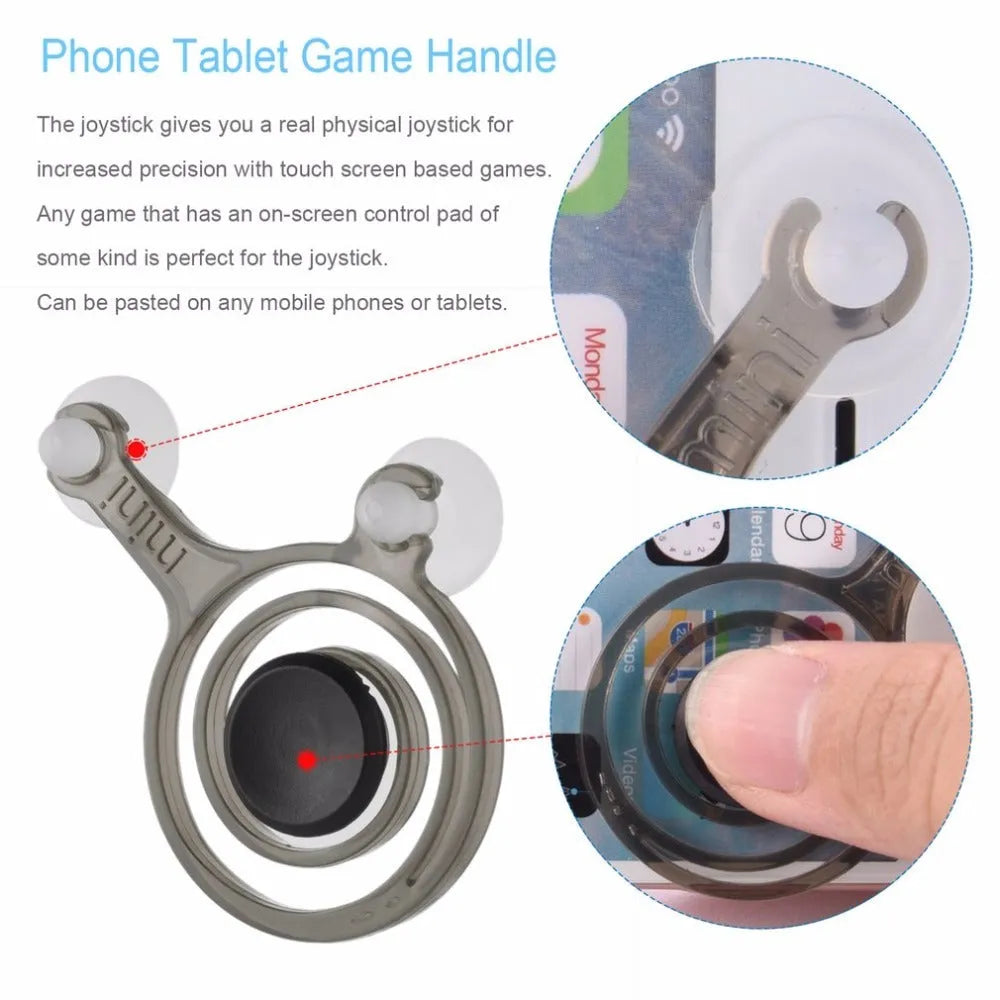 A pair of clear and black mini joysticks for mobile phone touch screen gaming.