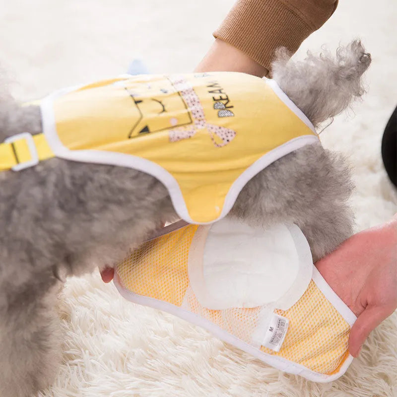 Pack of 30 disposable pet protection pads made from non-woven fabric for dog physical pants, on white background