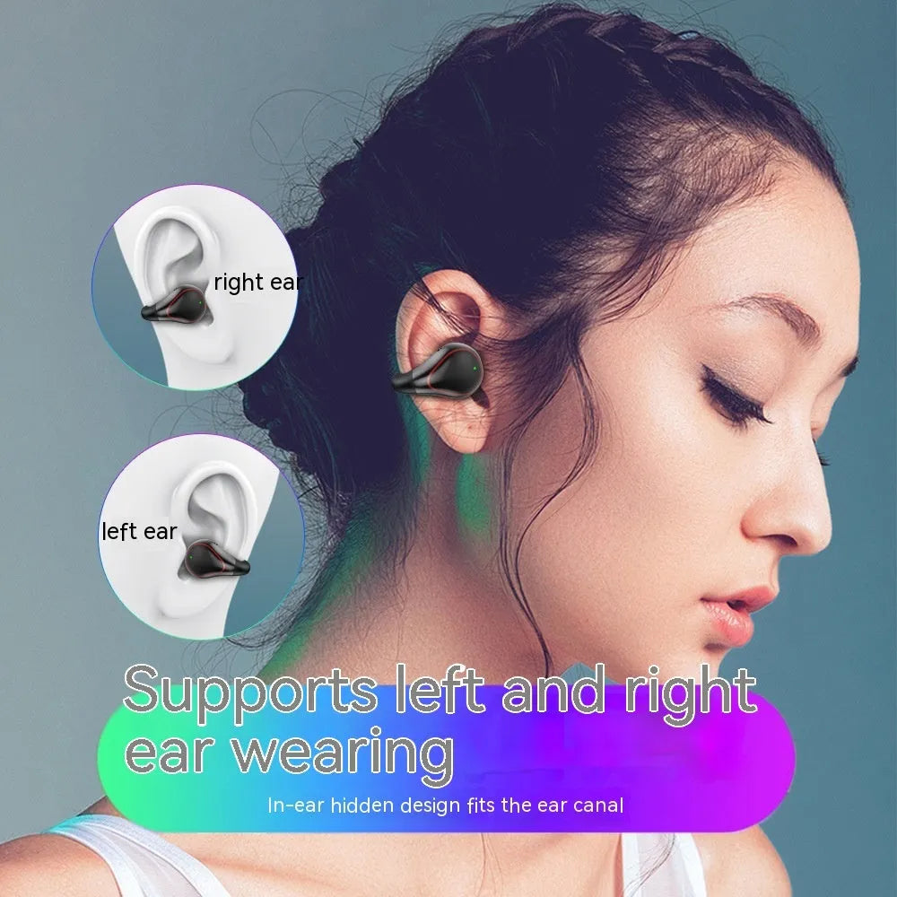 Mini Bluetooth invisible in-ear wireless sports headset with digital display charging case in Iron Gun Gray
