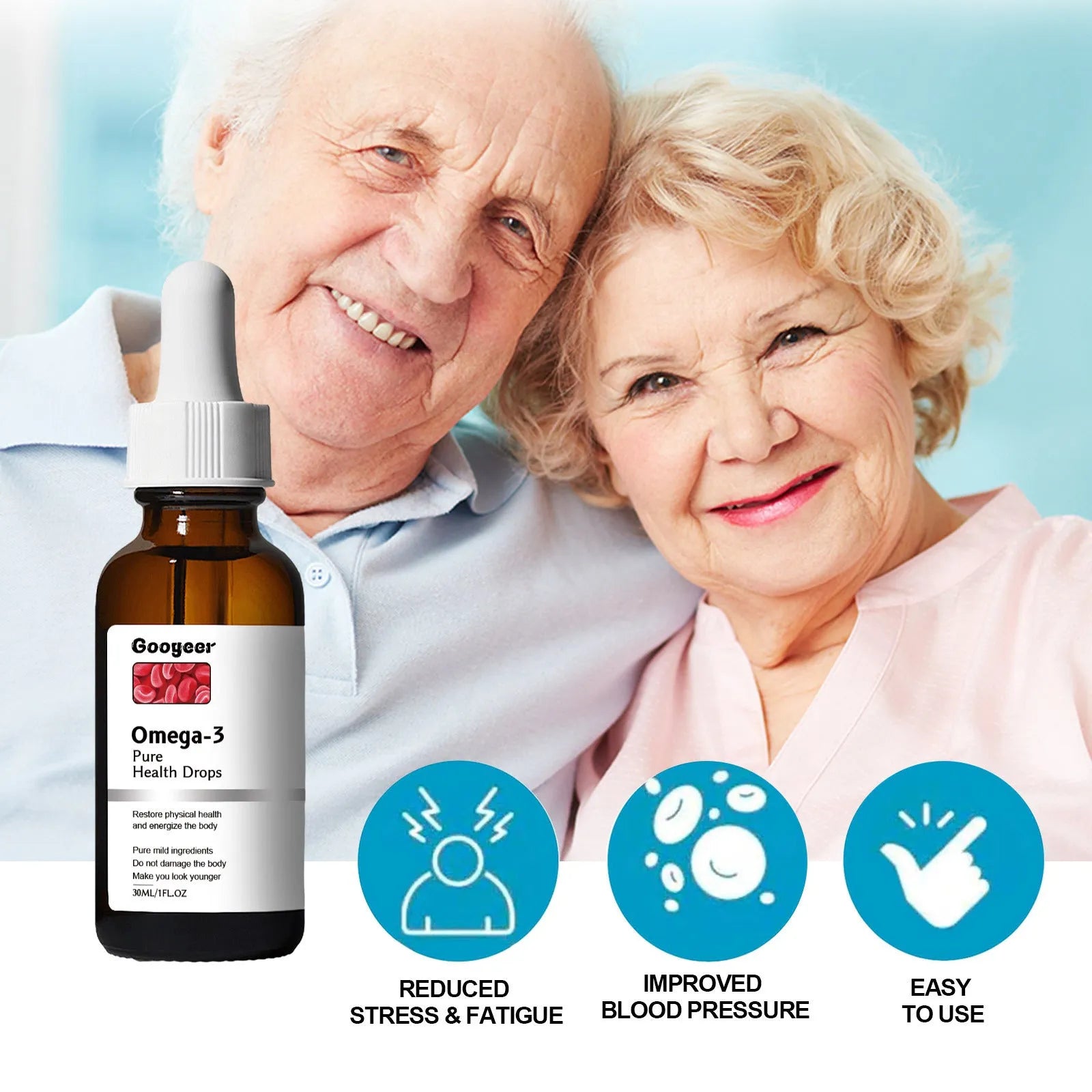 30 ml bottle of Shu Health Care Drops herbal supplement for physical discomfort and blood balance support