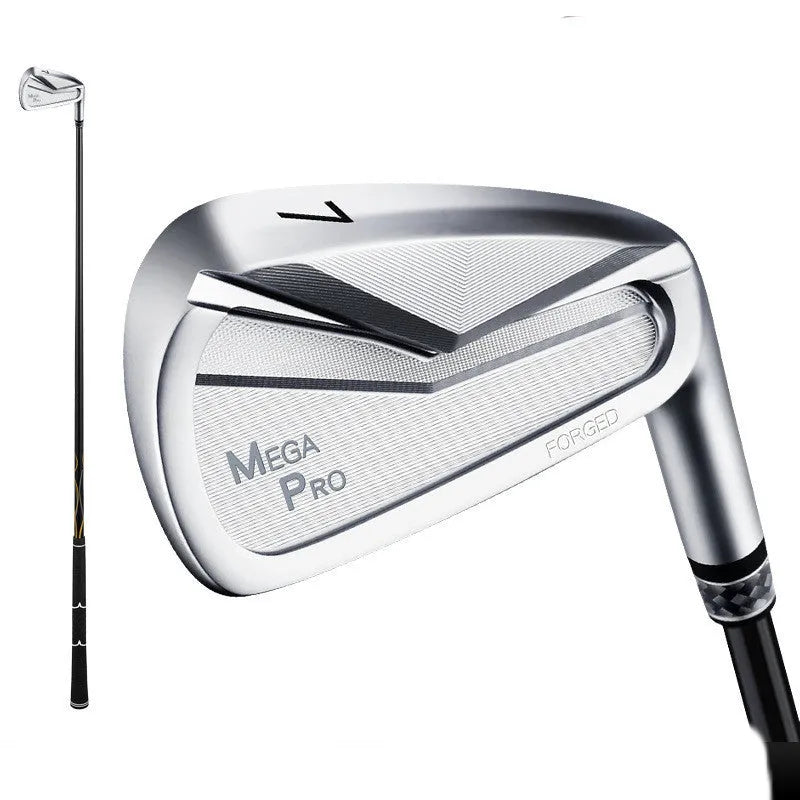 Men's pro forged golf iron, 32 degree loft, 61.5 degree lie, stainless steel head, carbon or steel shaft, rubber grip