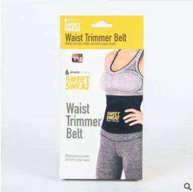 Neoprene sauna sweat belt for women in black, with waist trainer design for fitness