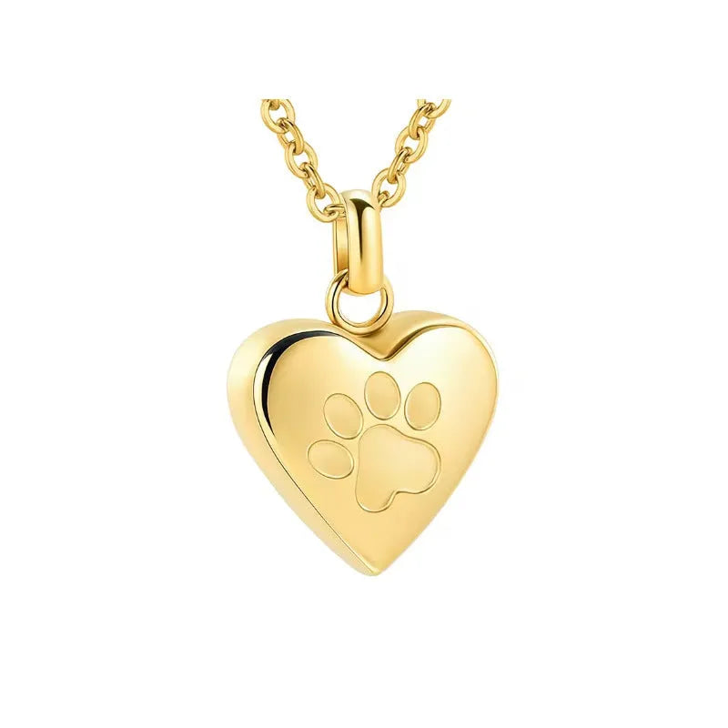 Simple titanium steel necklace with an openable heart-shaped cinerary casket pendant.