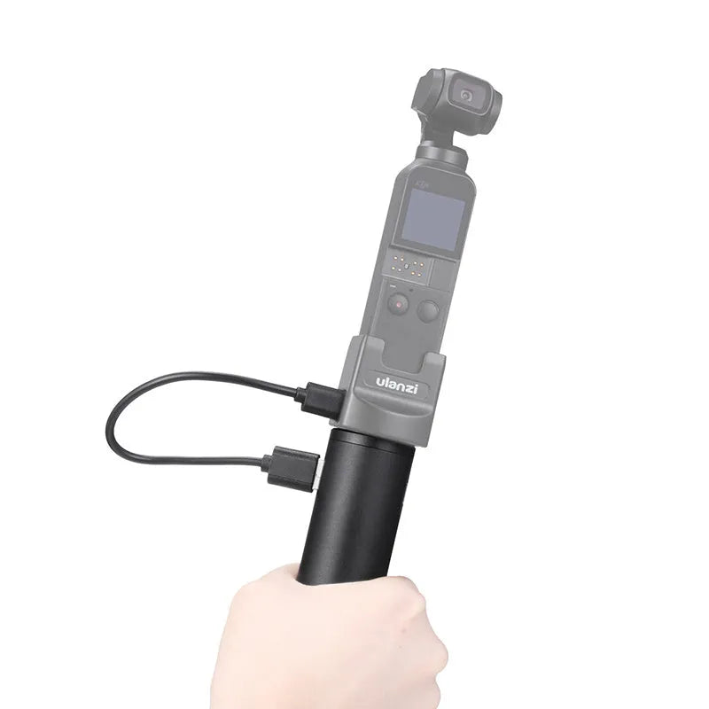 Black aluminium alloy power bank with a carry handle, showing its 12.5cm length.