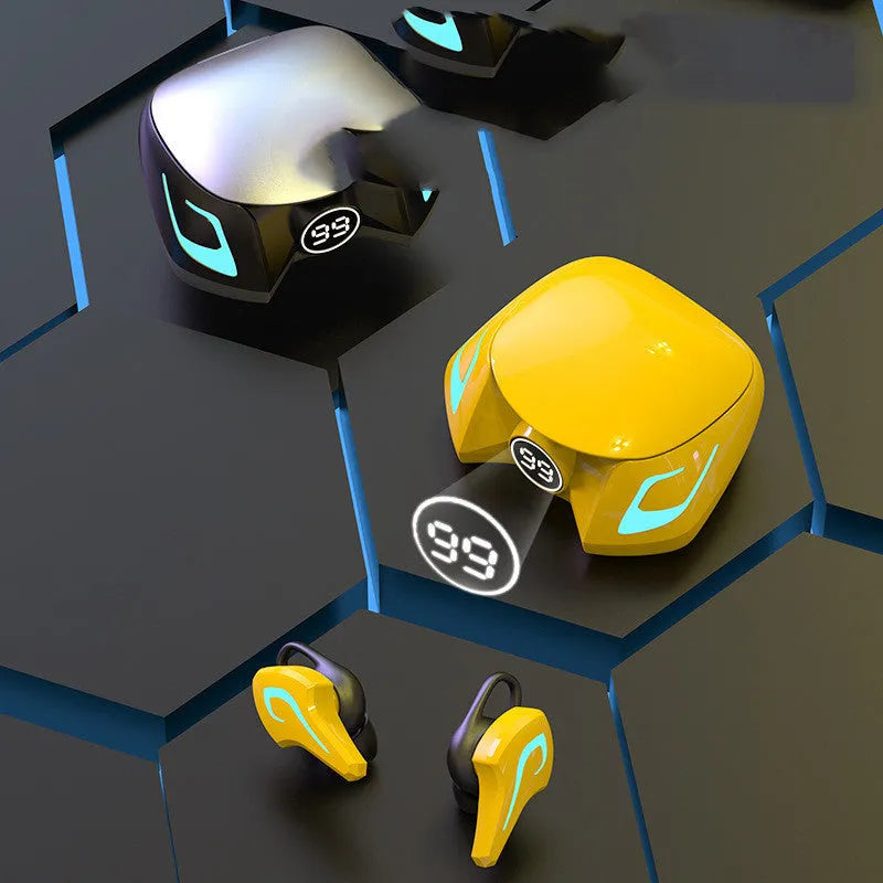 Colourful Ears black wireless gaming earbuds with in-ear design and Bluetooth 5.0.