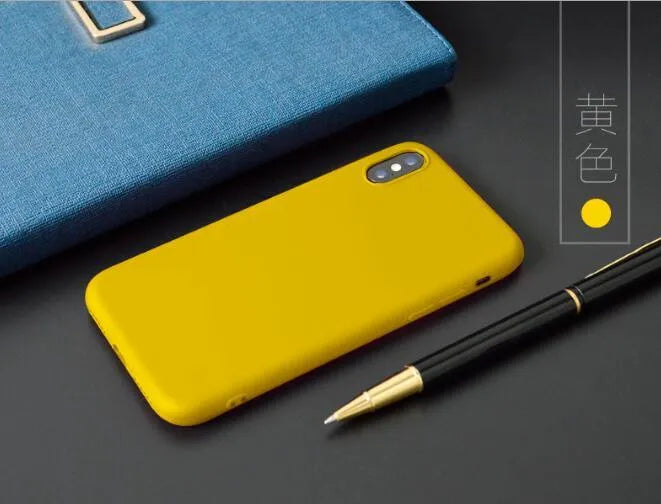 Matte frosted soft shell iPhone case compatible with Apple iPhone models in various colours