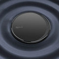 Black Kuulaa KL-CD16 circular wireless charging pad for mobile phones with LED light.