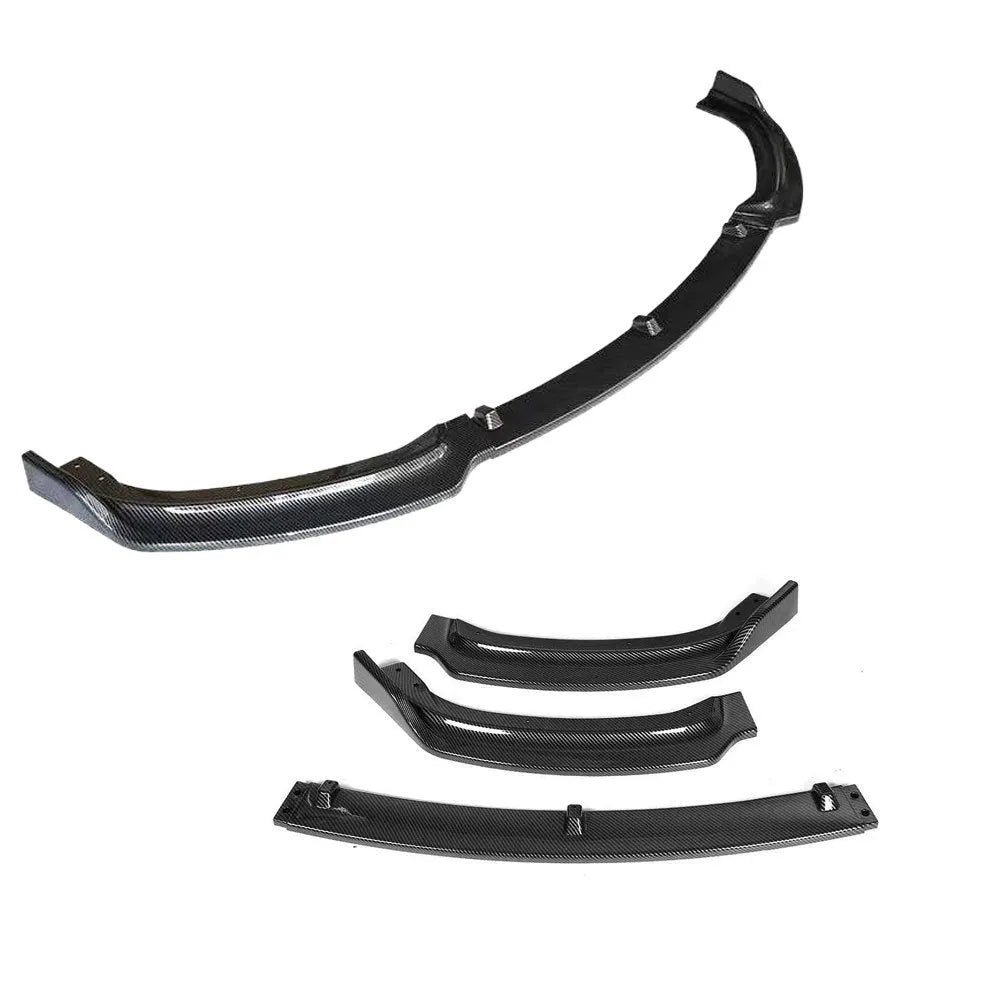 Three-piece black front bumper lip spoiler kit for BMW F30 F35 3 Series cars