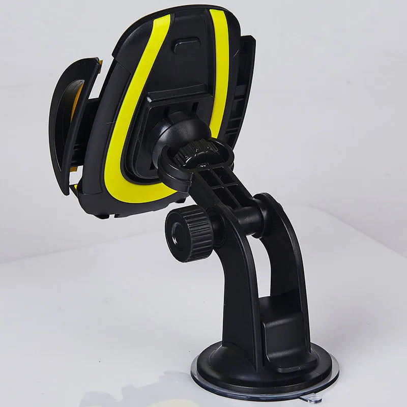 Red ABS suction cup U-shaped universal mobile phone holder for car or table use.