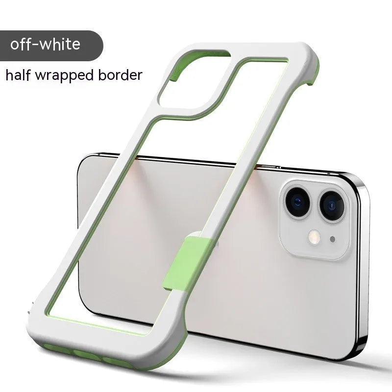 Frameless silicone phone case for Apple iPhone, shockproof and heat dissipation, six colours available