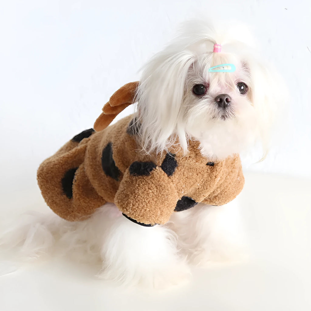 Polka dot elk pattern pet clothes for dogs and cats in skirt and four-leg styles