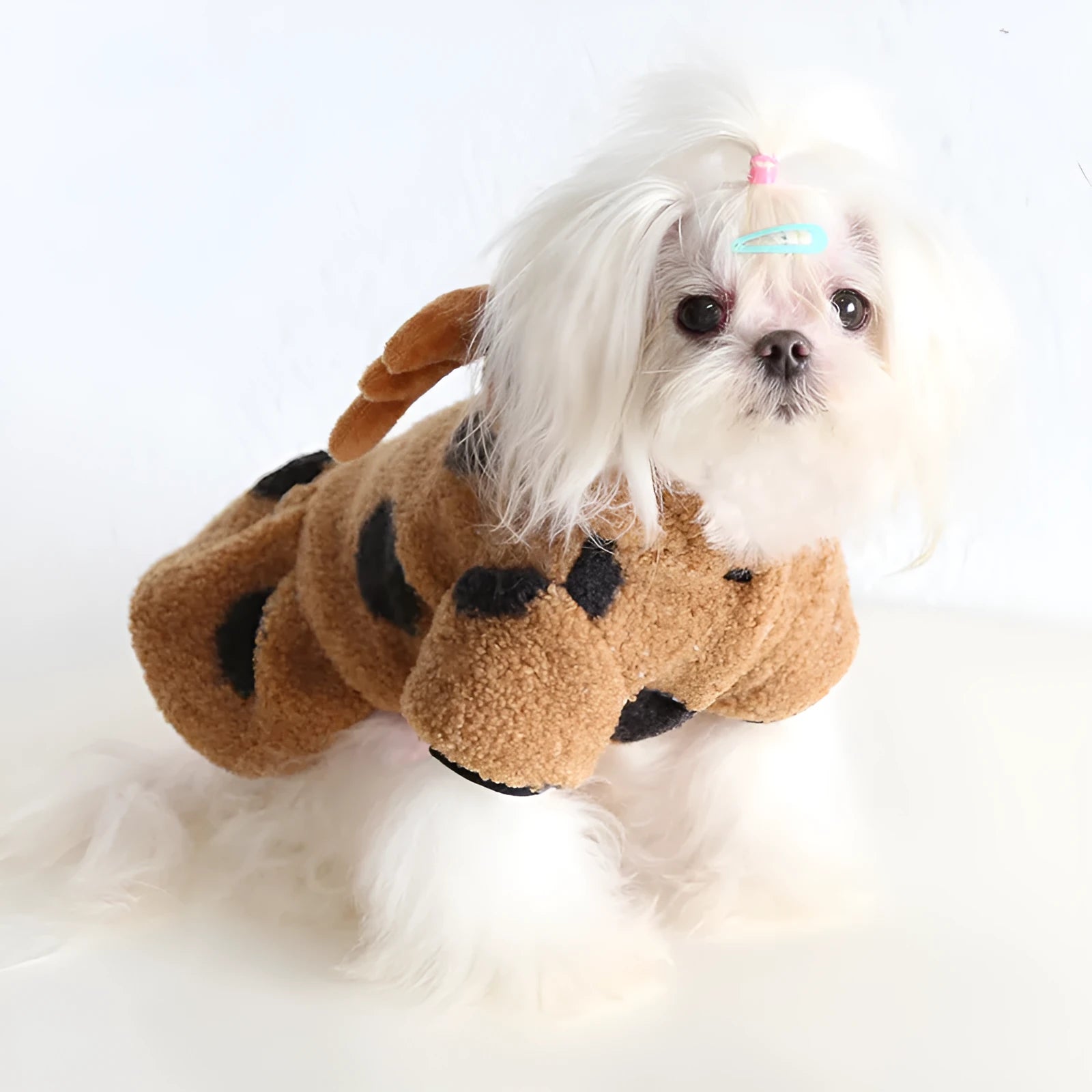 Polka dot elk pattern pet clothes for dogs and cats in skirt and four-leg styles