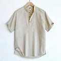 Men's thin linen short sleeve T-shirt in solid colours with extended sizing options