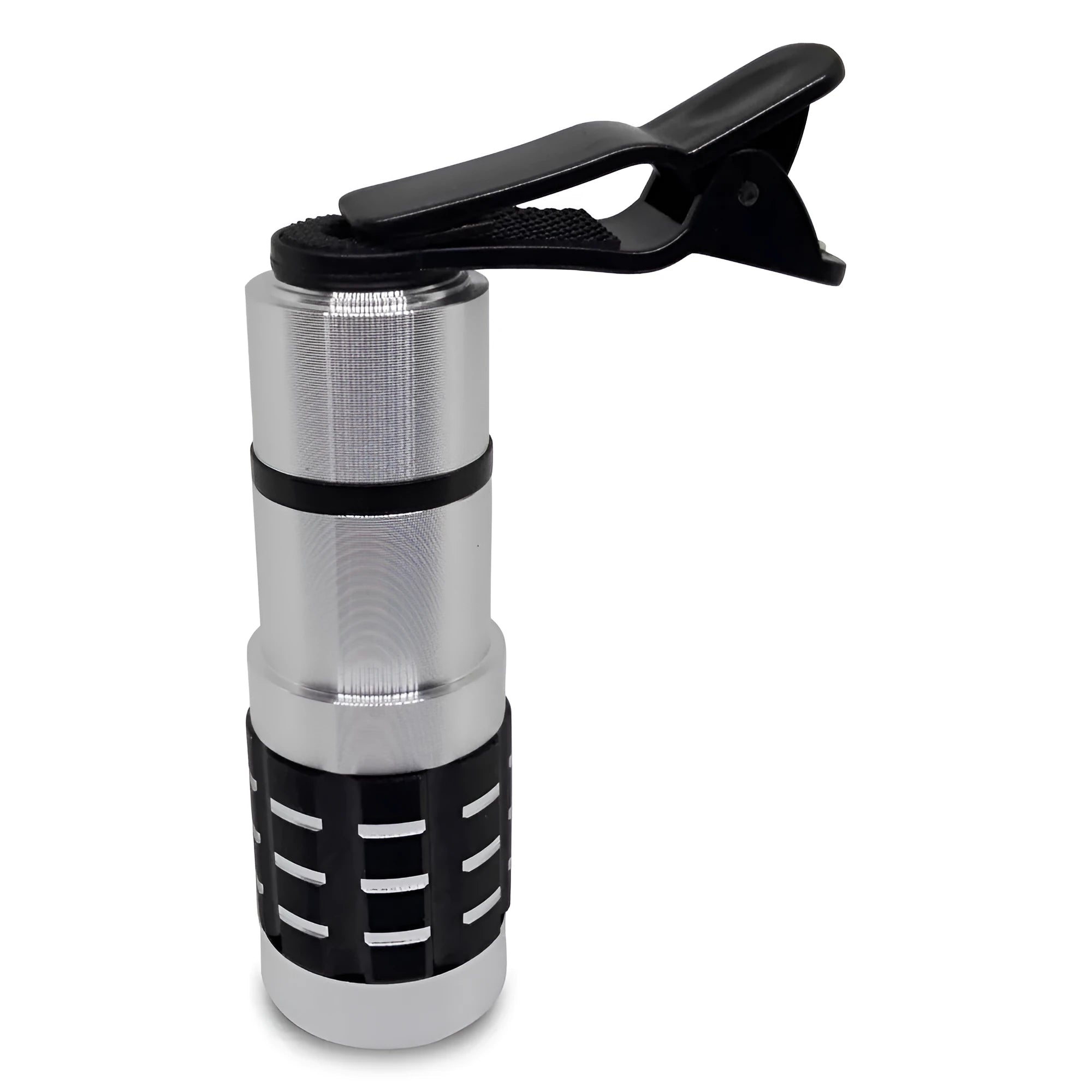 12 times telescopic smartphone lens with universal collar clip mount for long-distance outdoor filming.