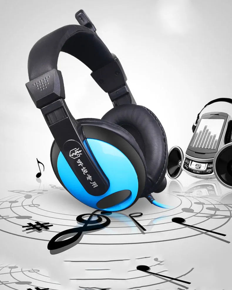 E-sports gaming headset with 40mm speakers in blue or red colour options