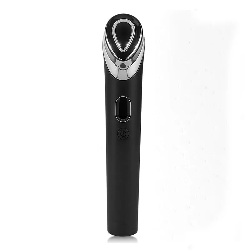 Black eye massager device for red and blue light therapy with vibration.
