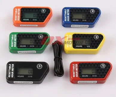 Black waterproof LCD maintenance reminder timer for ATV, motorcycle, motorboat, and generator engines.
