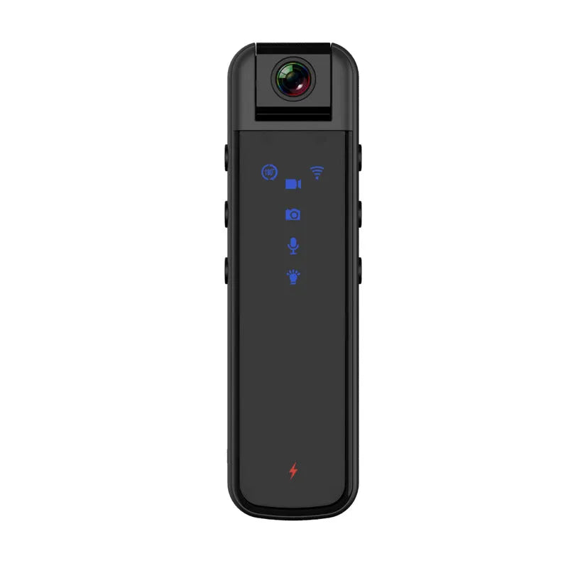 Black plastic HD clip-on magnetic recorder with back clip for video and photo taking, shown with 16GB memory card option