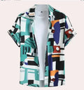 Men's camouflage T-shirt with 3D digital stitching pattern in loose cardigan style