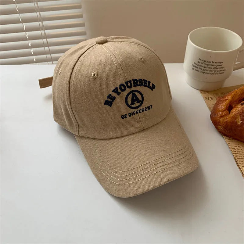 Cotton baseball cap for women embroidered couple face adjustable head circumference sun protection quick drying breathable drop resistant