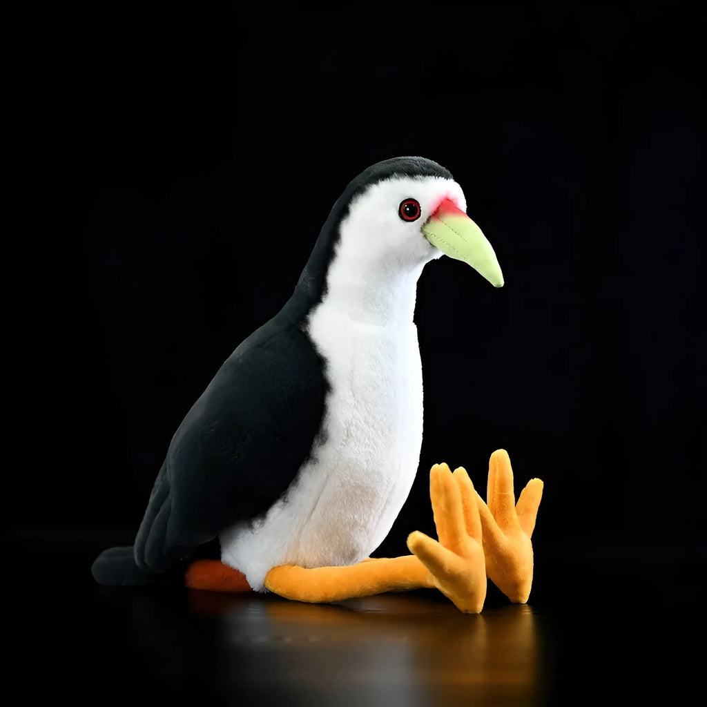White-bellied rail plush toy 27cm polyester white-faced rail doll with white-breasted waterhen colours