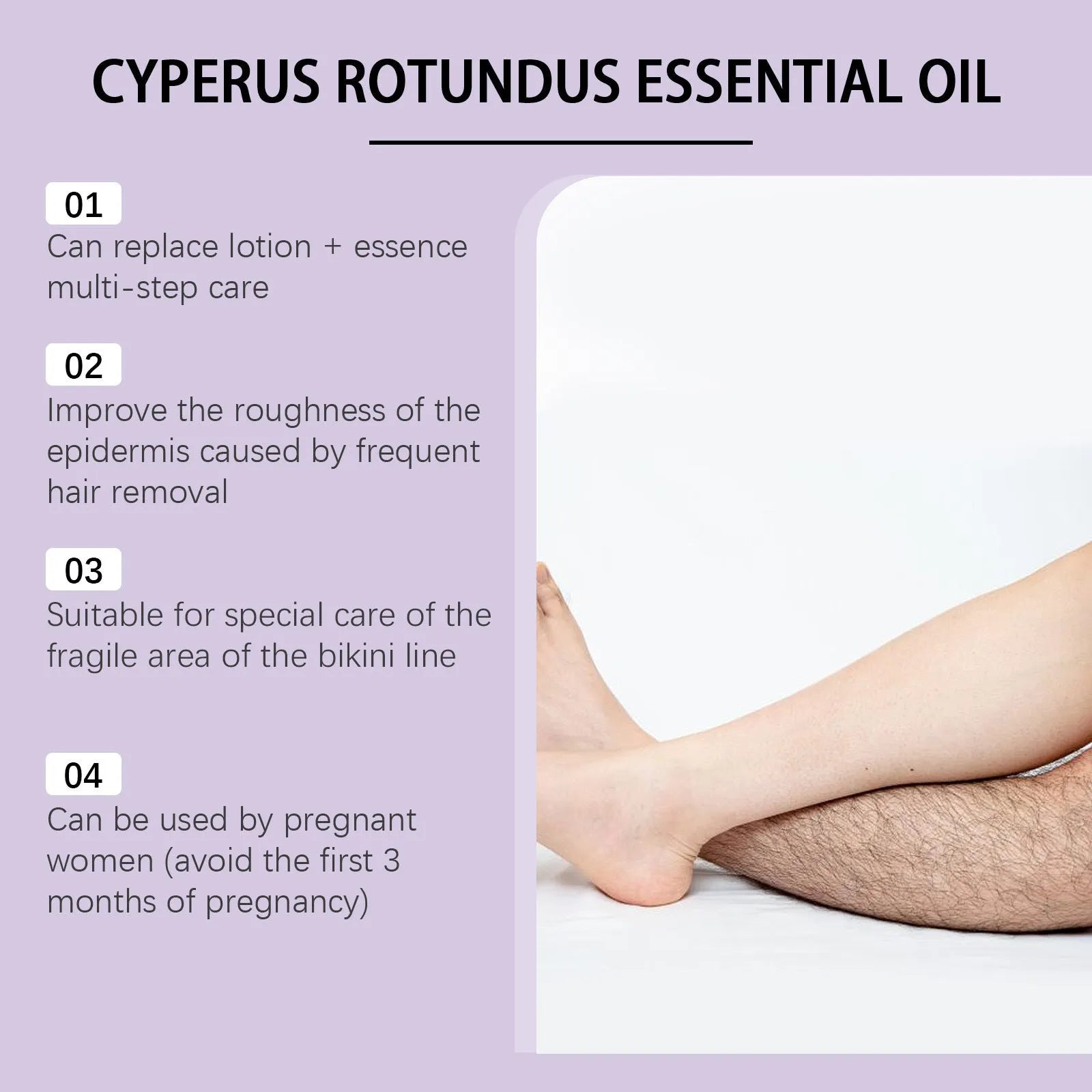 60ml bottle of fragrant hair removal treatment oil with natural extracts